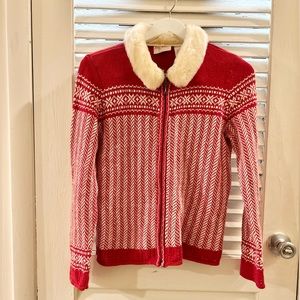 Liz Claiborne Meg Allen Red Holiday Knit Sweater